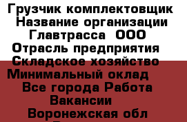 Грузчик-комплектовщик › Название организации ­ Главтрасса, ООО › Отрасль предприятия ­ Складское хозяйство › Минимальный оклад ­ 1 - Все города Работа » Вакансии   . Воронежская обл.,Воронеж г.